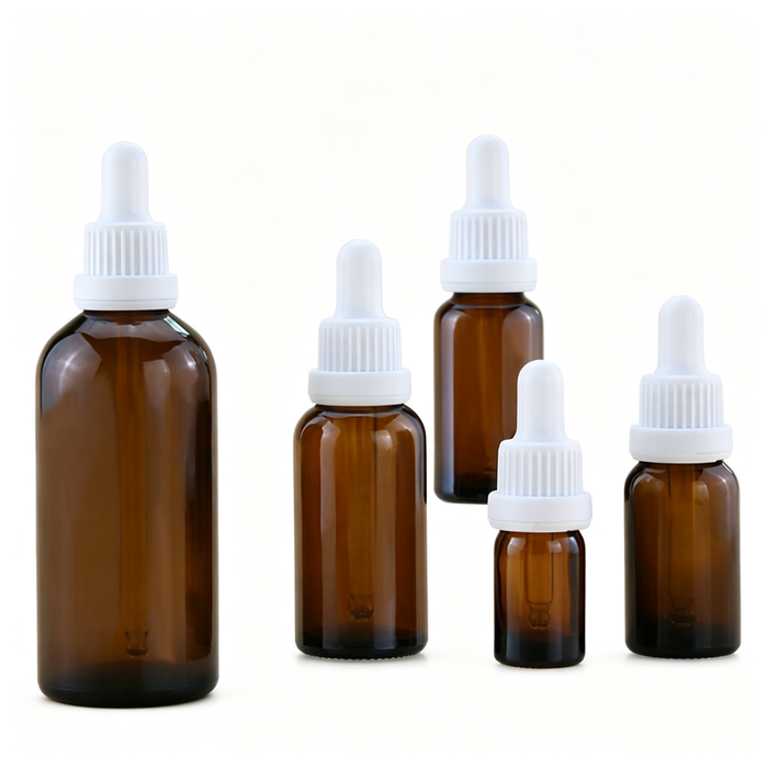 Amber Essential Oil Bottles 5-100ml, Brown Glass Dropper Bottles 30ml, Serum Hydrosol Travel Dispensing Bottles